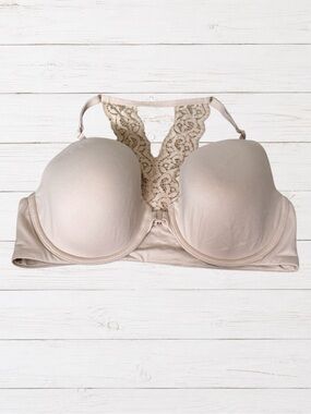 Victoria’s Secret Body by Victoria Racerback Perfect Coverage Bra 36D Nude Beige